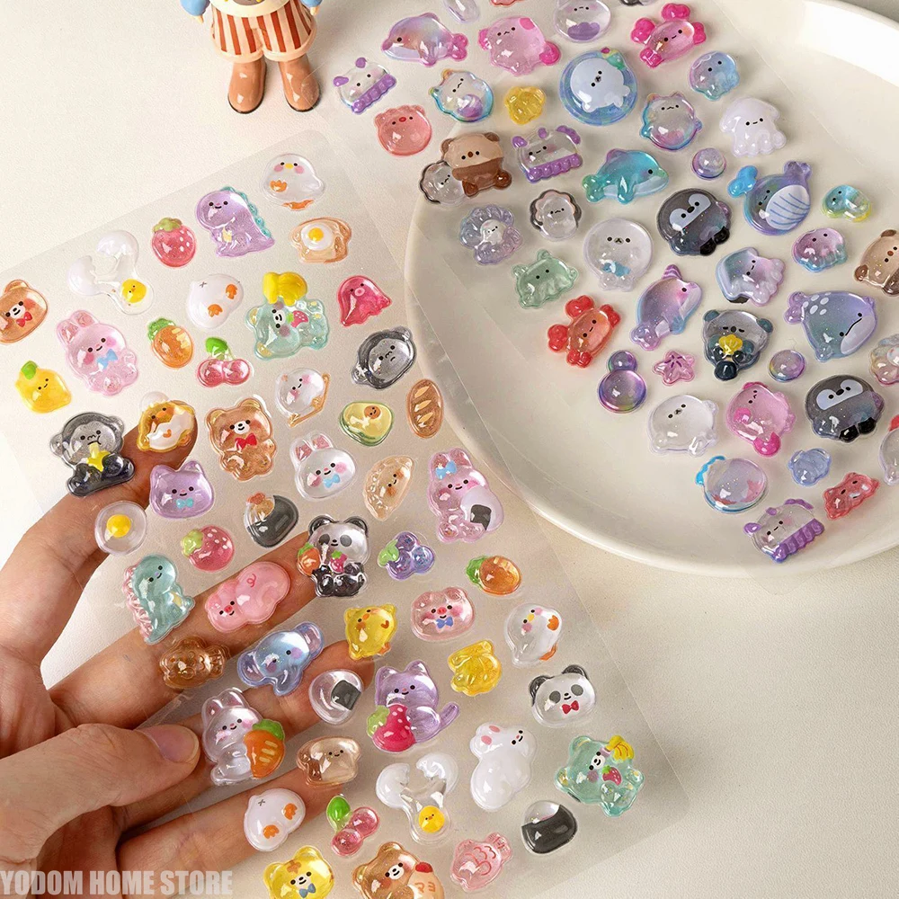 Embellishments For Scrapbooking - 4Pcs Creative 3D Relief Stickers Candy