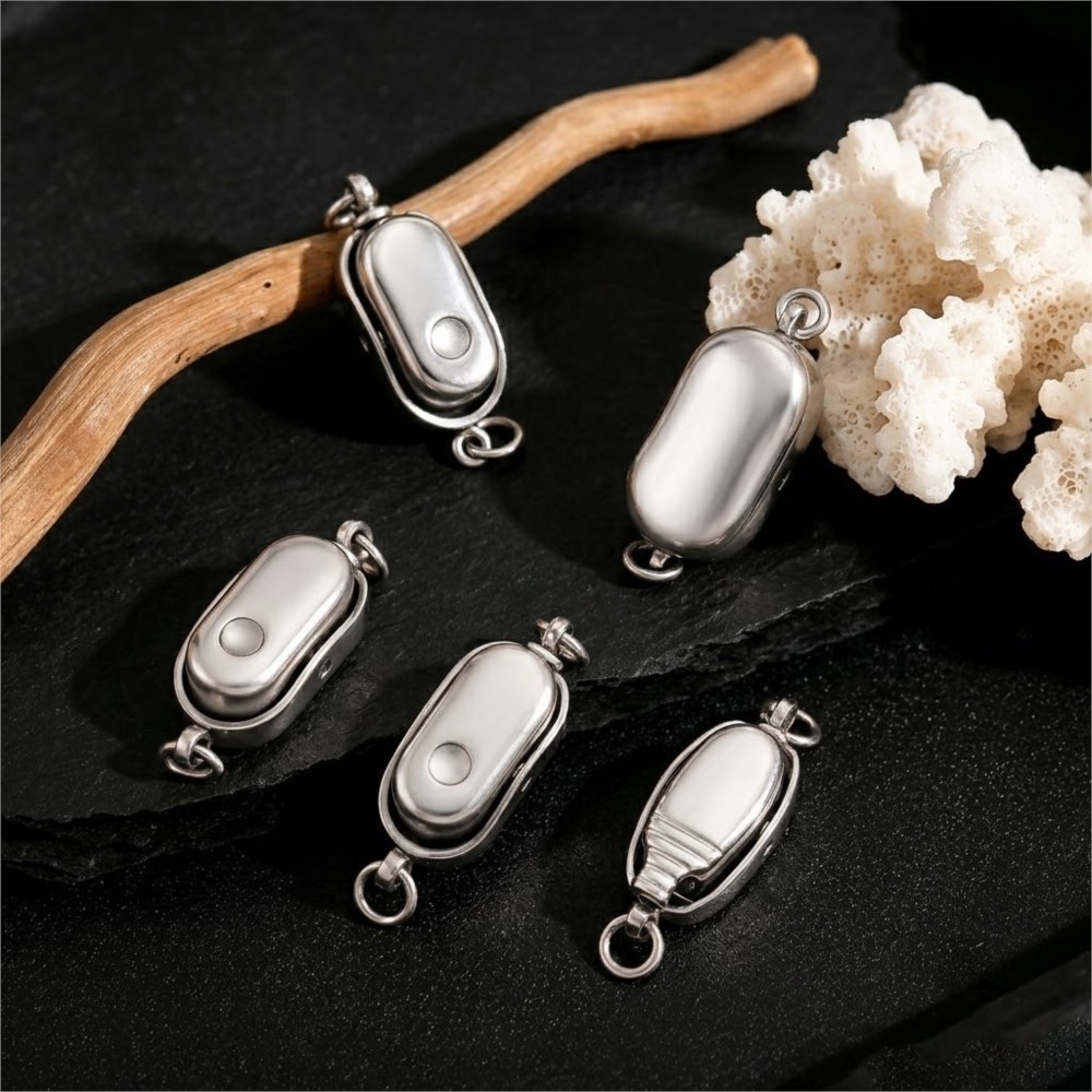 2/5Pcs Stainless Steel Peanut  - Pearl Trim Chain recension och pris