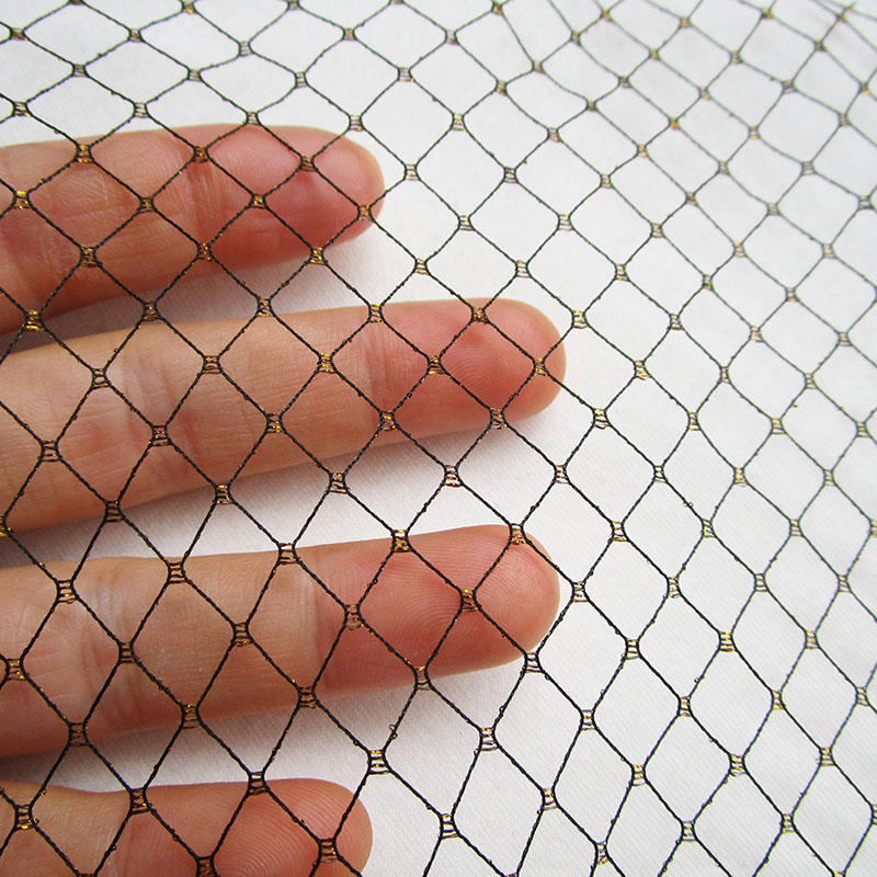 Diamond Lattice Black Net Fabr - Crystal Mesh Fabric recension och pris