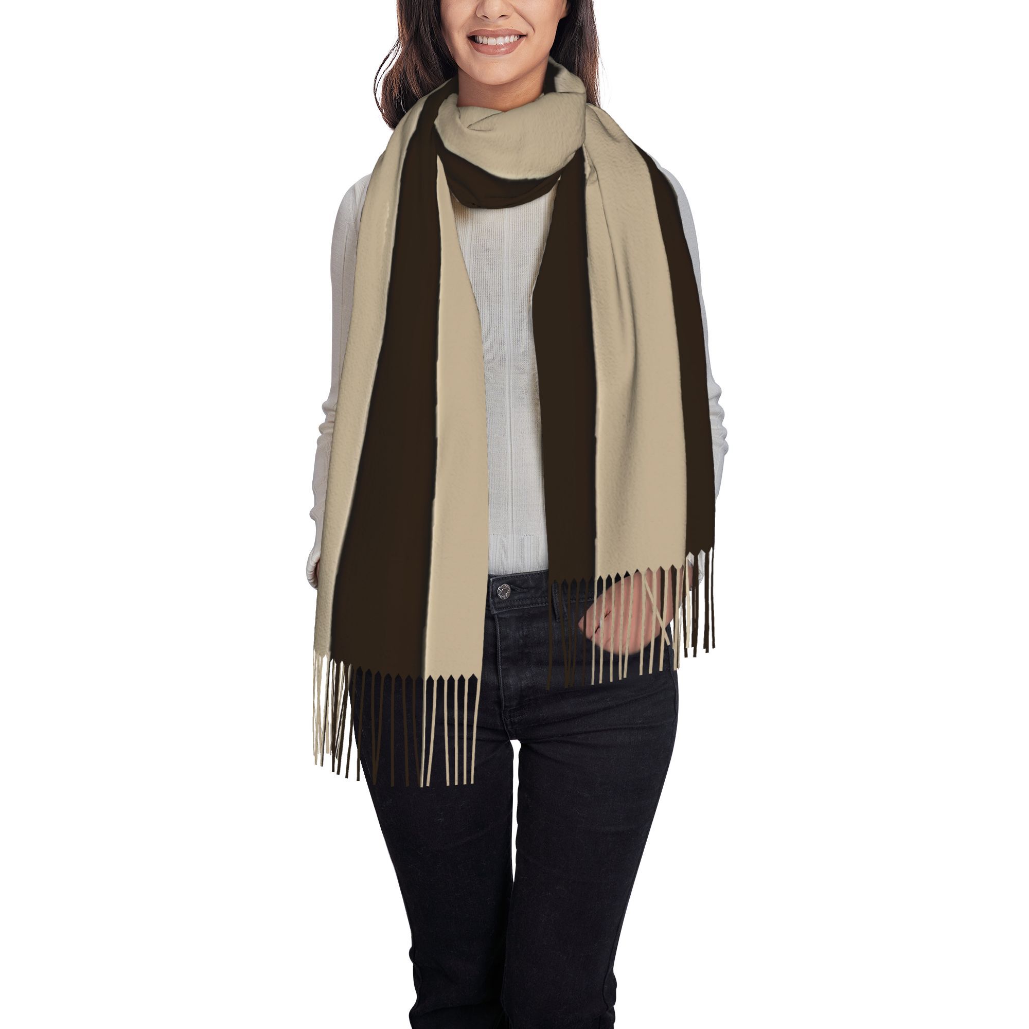 1pc Vertical Brown & Beige Str - Tassel Fringe Trim recension och pris
